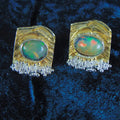 Kolczyki pozłacane z pomarańczowymi opalami - EPIR Art Jewellery&Gemstone