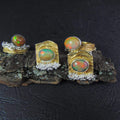 Kolczyki pozłacane z pomarańczowymi opalami - EPIR Art Jewellery&Gemstone