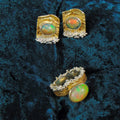 Kolczyki pozłacane z pomarańczowymi opalami - EPIR Art Jewellery&Gemstone