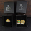 Kolczyki pozłacane z pomarańczowymi opalami - EPIR Art Jewellery&Gemstone