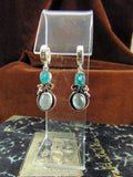 Kolczyki srebrne z dwoma oczkami, akwamaryn, apatyt - EPIR Art Jewellery&Gemstone