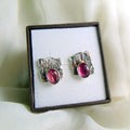 Kolczyki sztyfty z różowymi turmalinami - EPIR Art Jewellery&Gemstone