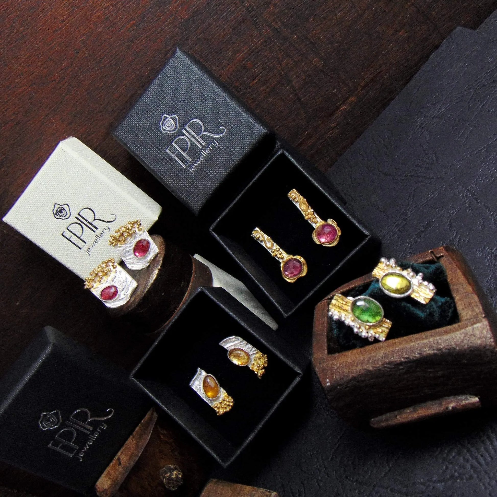 Kolczyki sztyfty z różowymi turmalinami - EPIR Art Jewellery&Gemstone