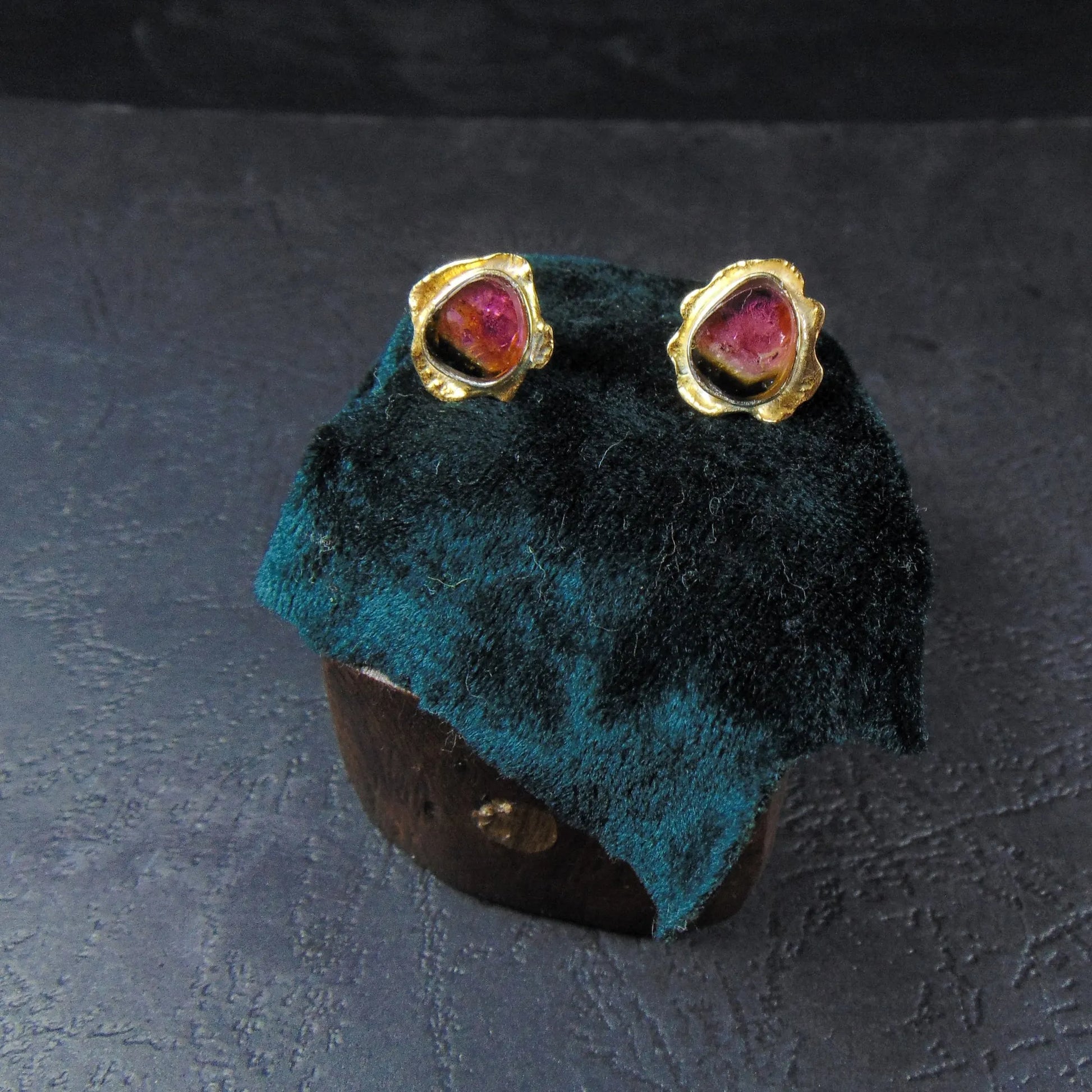 Kolczyki sztyfty z turmalinami arbuzowymi - EPIR Art Jewellery&Gemstone