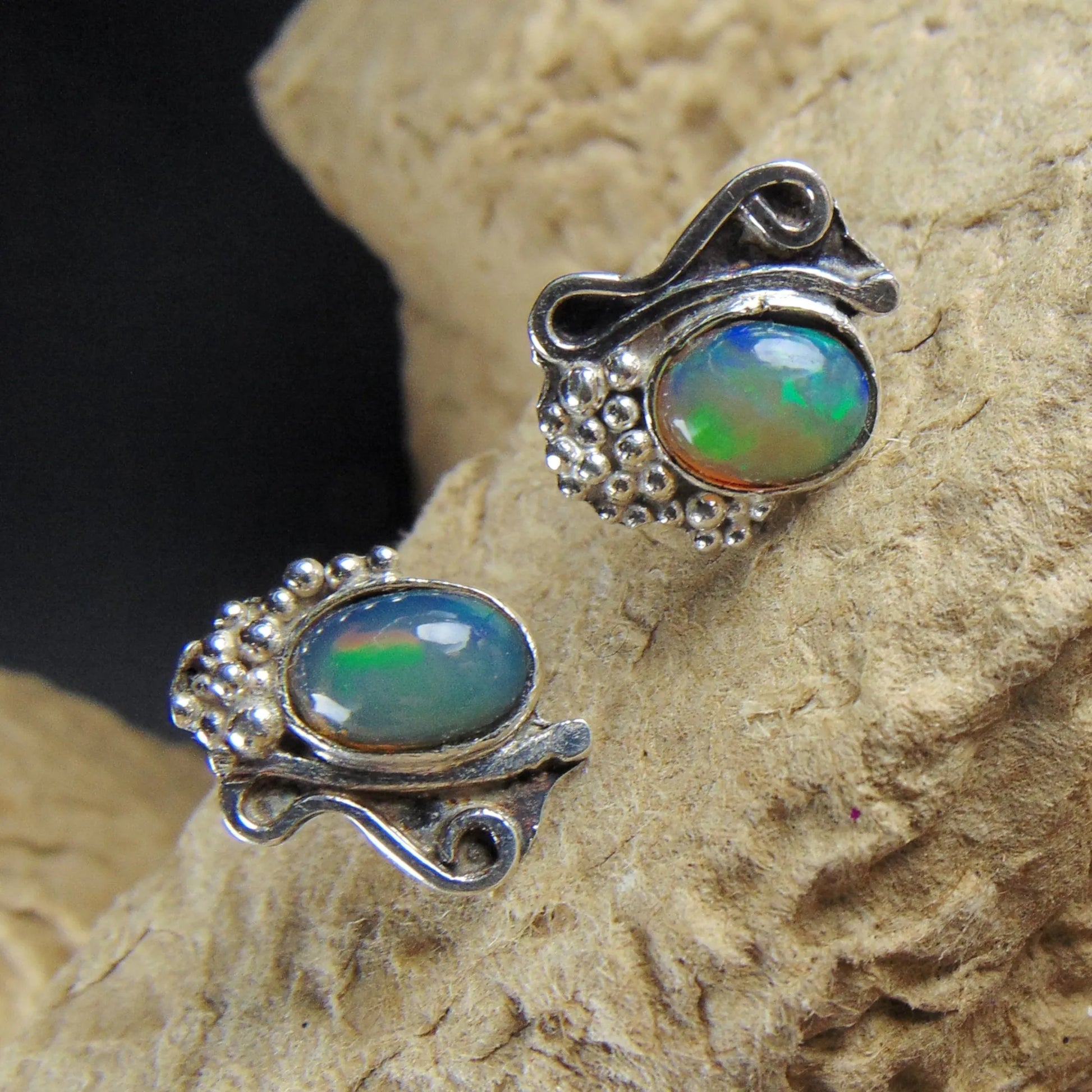 Kolczyki z kuleczkami i opalami - EPIR Art Jewellery&Gemstone