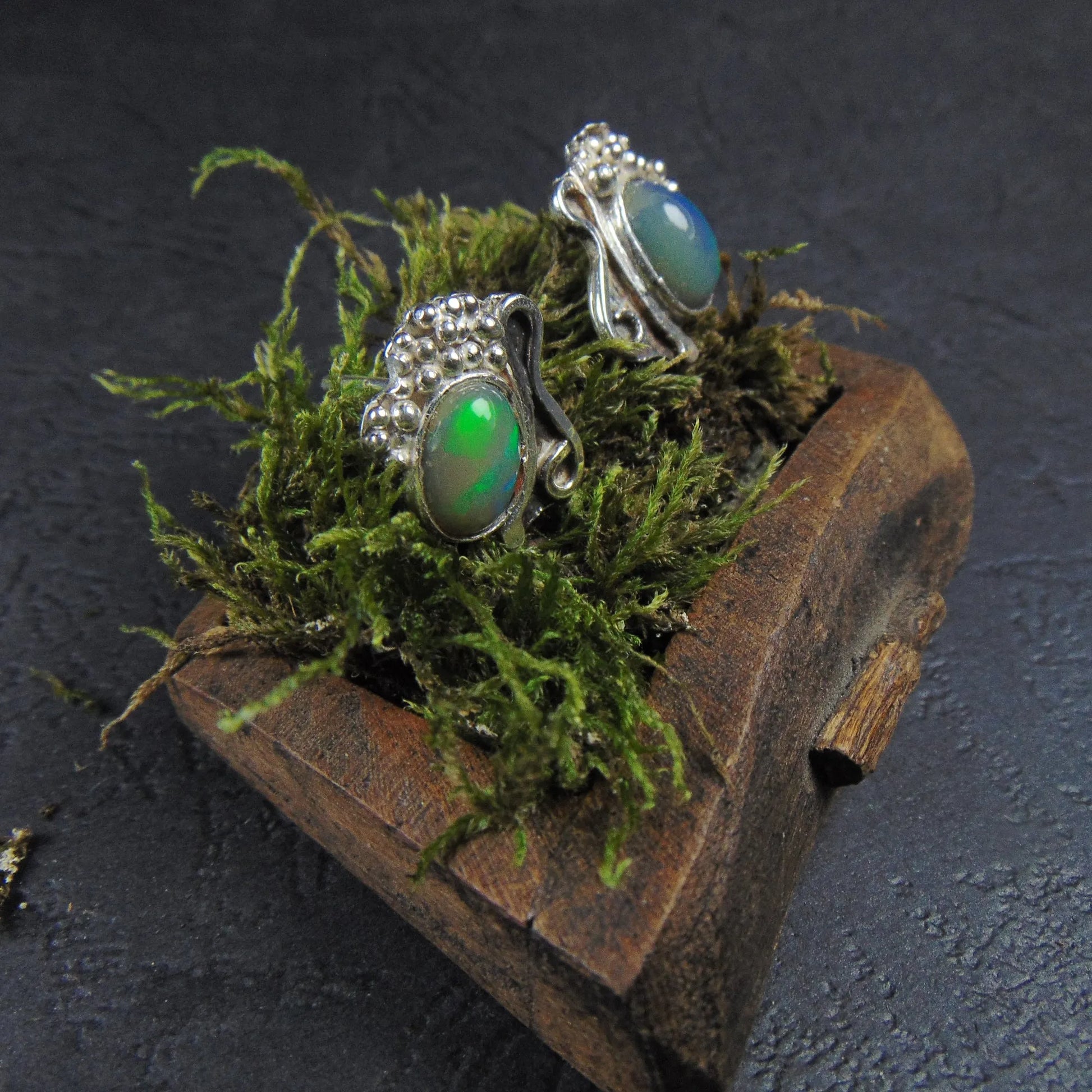 Kolczyki z kuleczkami i opalami - EPIR Art Jewellery&Gemstone