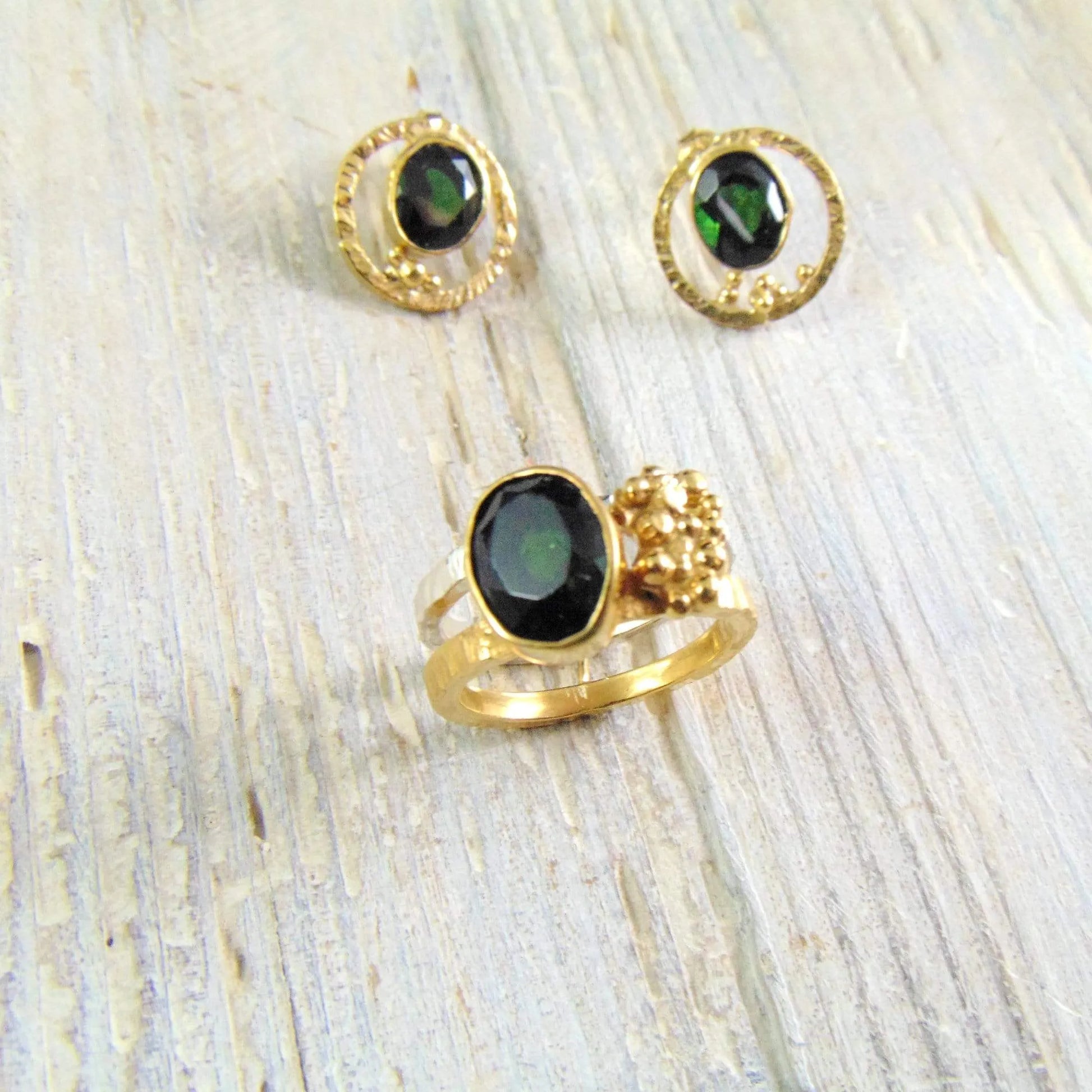 Komplet z zielonymi turmalinami - EPIR Art Jewellery&Gemstone
