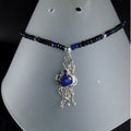 Naszyjnik z czarnych opali z granatowym opalem - EPIR Art Jewellery&Gemstone