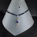 Naszyjnik z czarnych opali z granatowym opalem - EPIR Art Jewellery&Gemstone