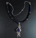 Naszyjnik z czarnych opali z granatowym opalem - EPIR Art Jewellery&Gemstone