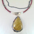 Naszyjnik z kwarcem rutylowym i granatami - EPIR Art Jewellery&Gemstone