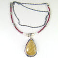 Naszyjnik z kwarcem rutylowym i granatami - EPIR Art Jewellery&Gemstone
