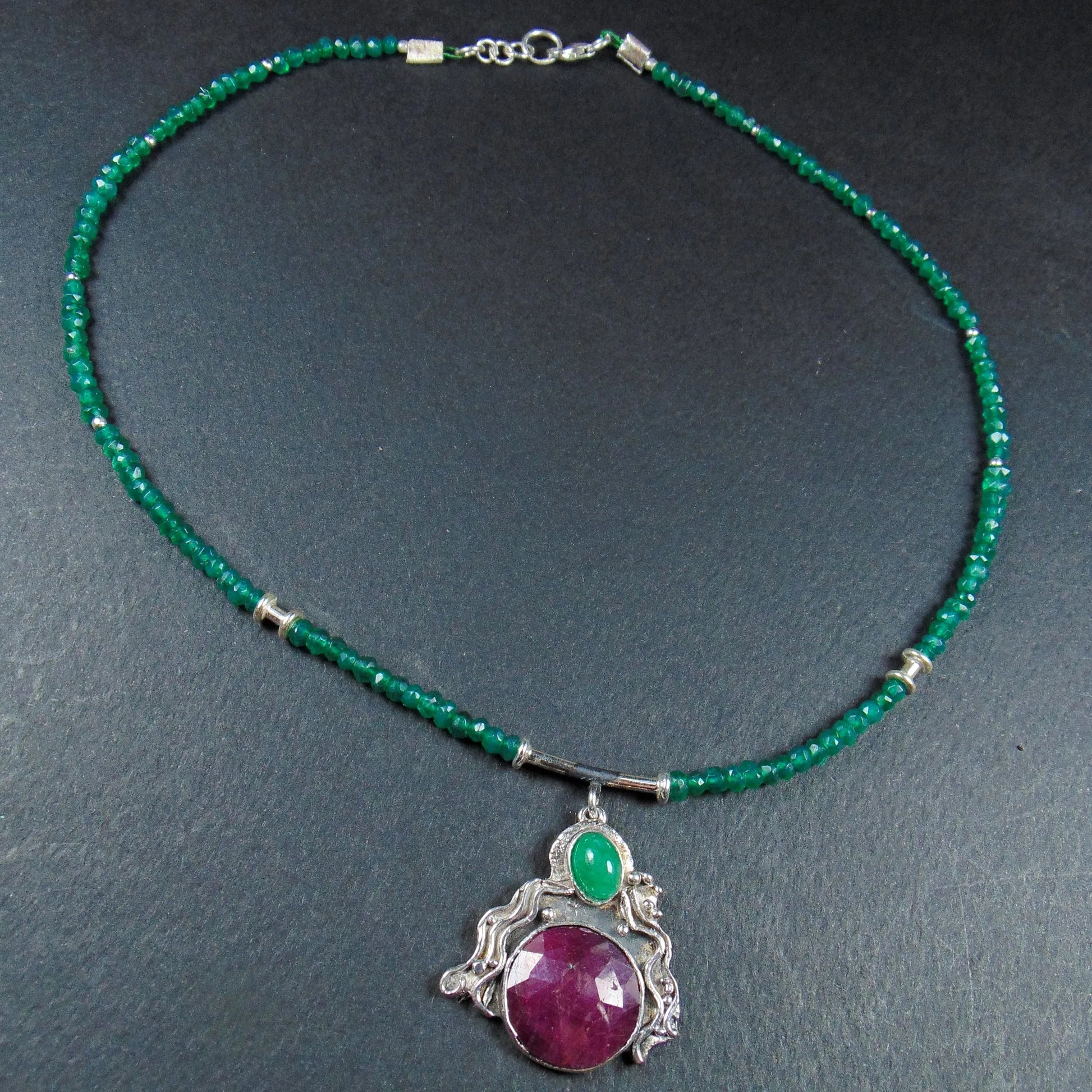 Naszyjnik z rubinem i szmaragdem - EPIR Art Jewellery&Gemstone
