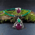 Naszyjnik z rubinem i szmaragdem - EPIR Art Jewellery&Gemstone