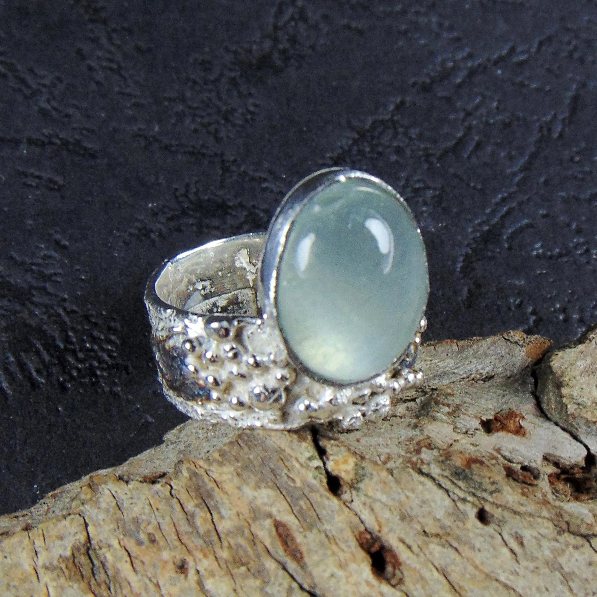 Obrączka srebrna z akwamarynem - EPIR Art Jewellery&Gemstone