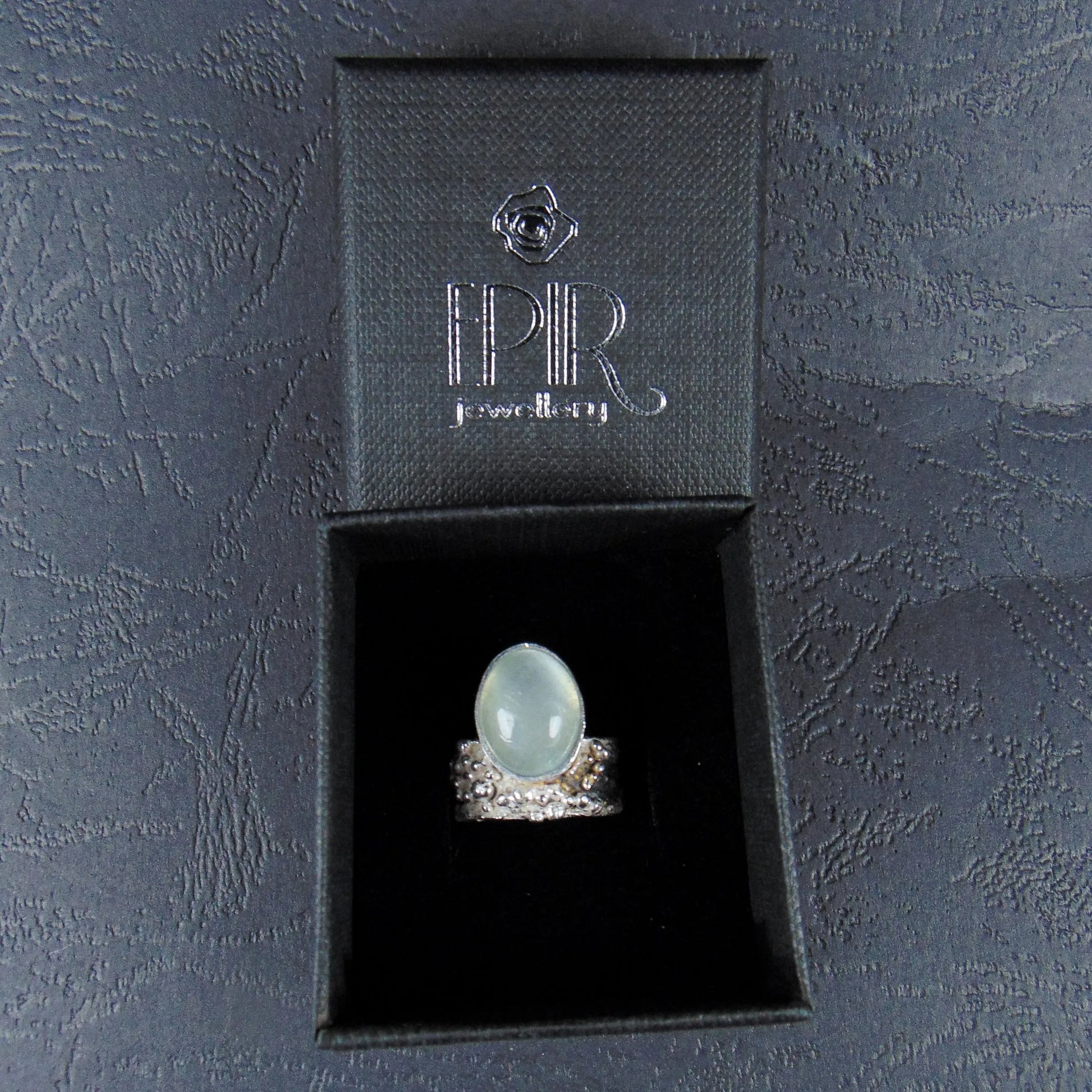 Obrączka srebrna z akwamarynem - EPIR Art Jewellery&Gemstone