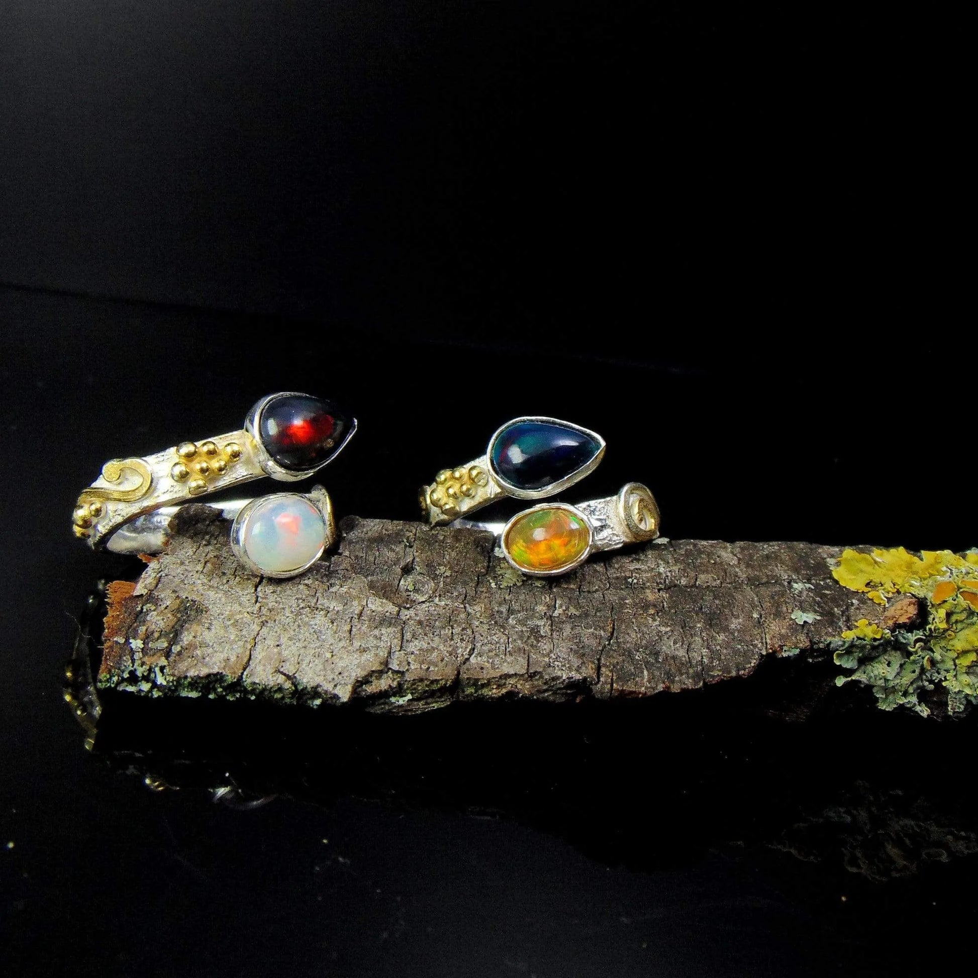 Opalowy Wąż z Niebieskim Opalem - EPIR Art Jewellery&Gemstone
