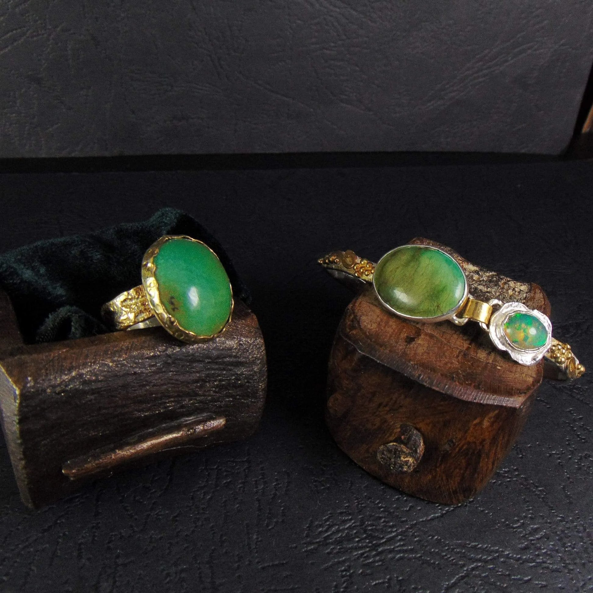 Pierścień z zielonym turkusem - EPIR Art Jewellery&Gemstone
