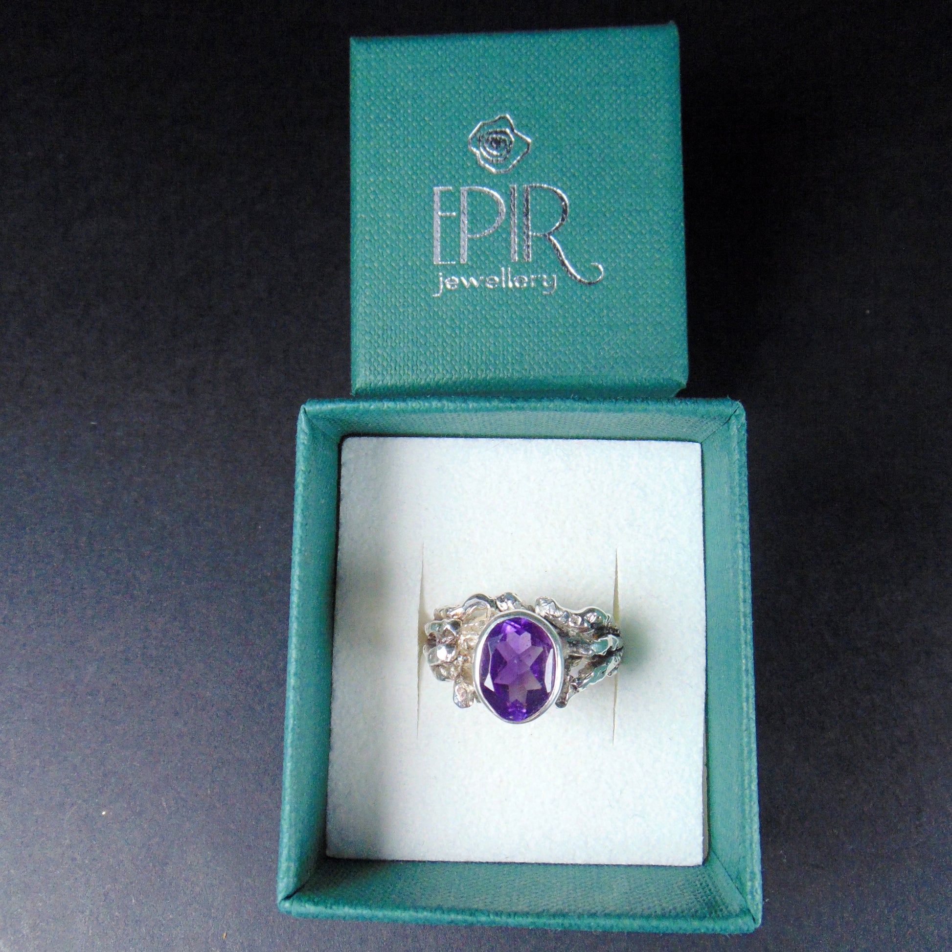 Pierścionek "Gałązki" z ametystem - EPIR Art Jewellery&Gemstone