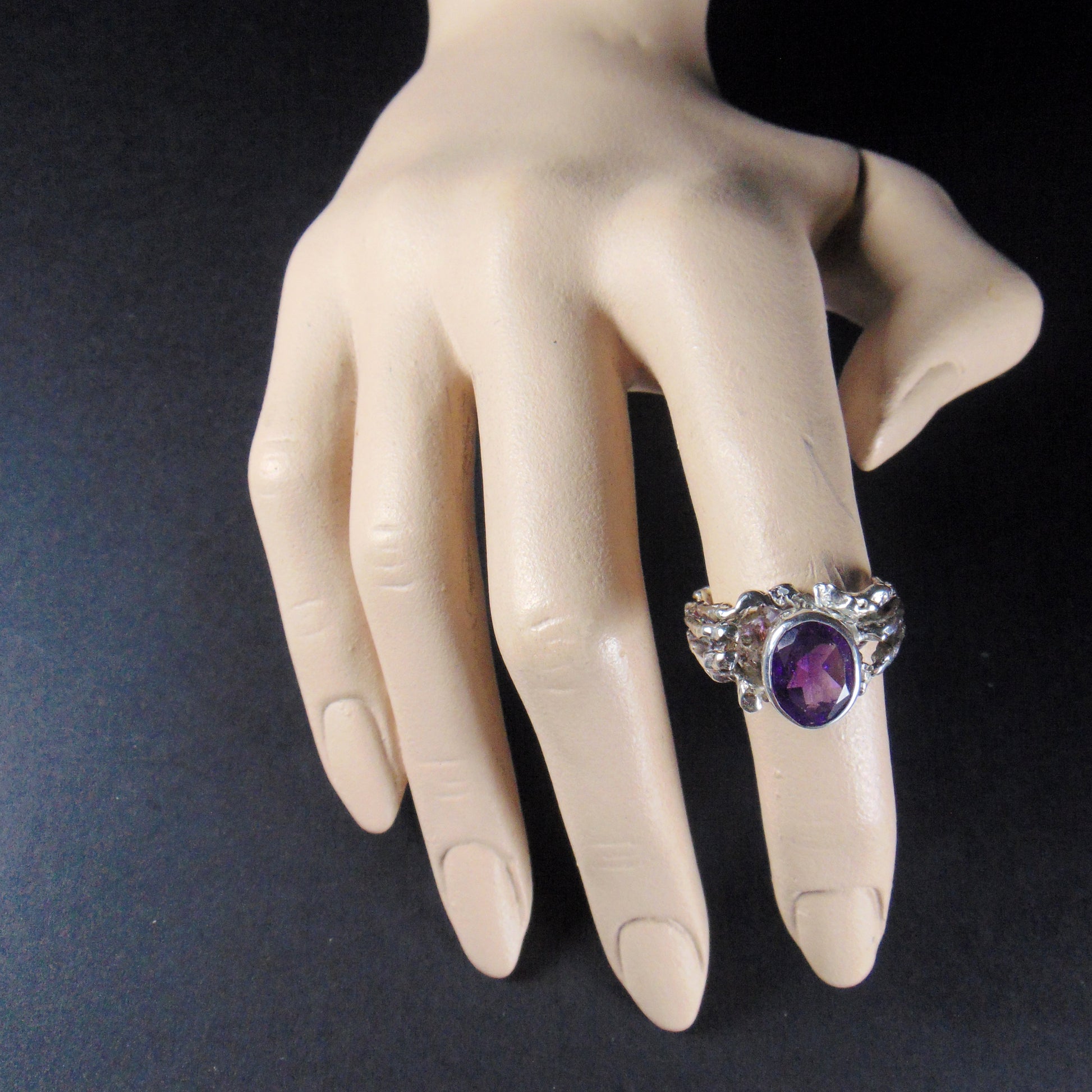 Pierścionek "Gałązki" z ametystem - EPIR Art Jewellery&Gemstone