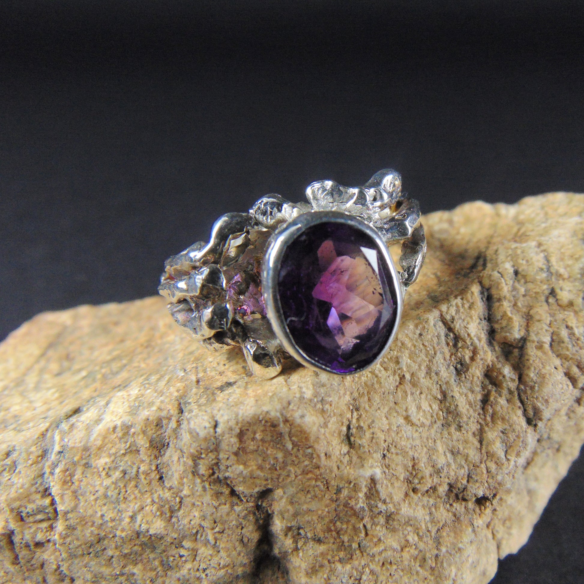 Pierścionek "Gałązki" z ametystem - EPIR Art Jewellery&Gemstone
