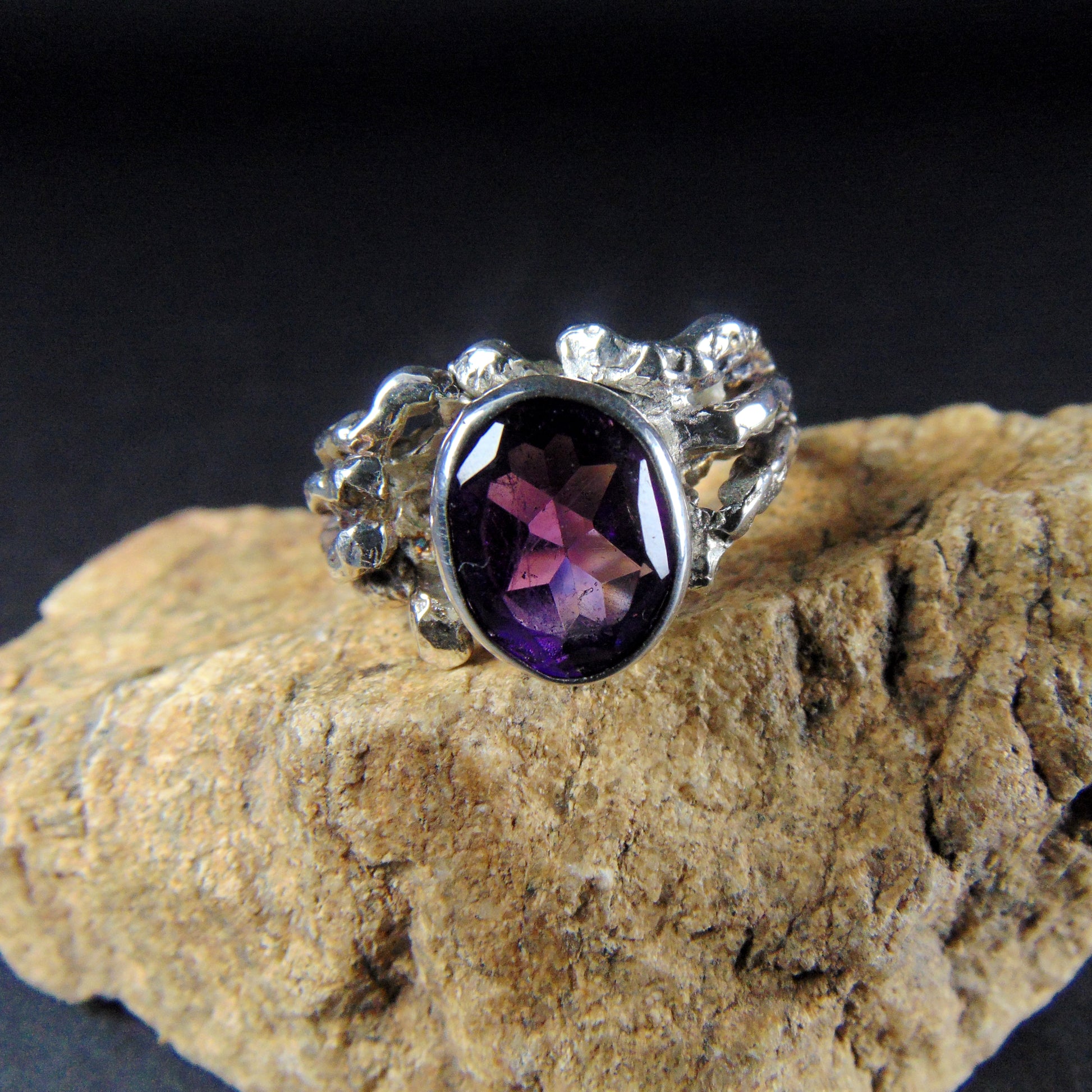 Pierścionek "Gałązki" z ametystem - EPIR Art Jewellery&Gemstone