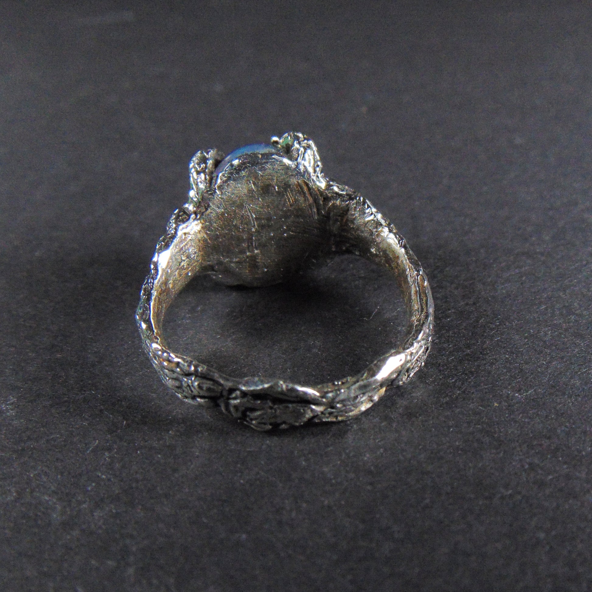 Pierścionek" Gałązki" z niebieskim opalem - EPIR Art Jewellery&Gemstone