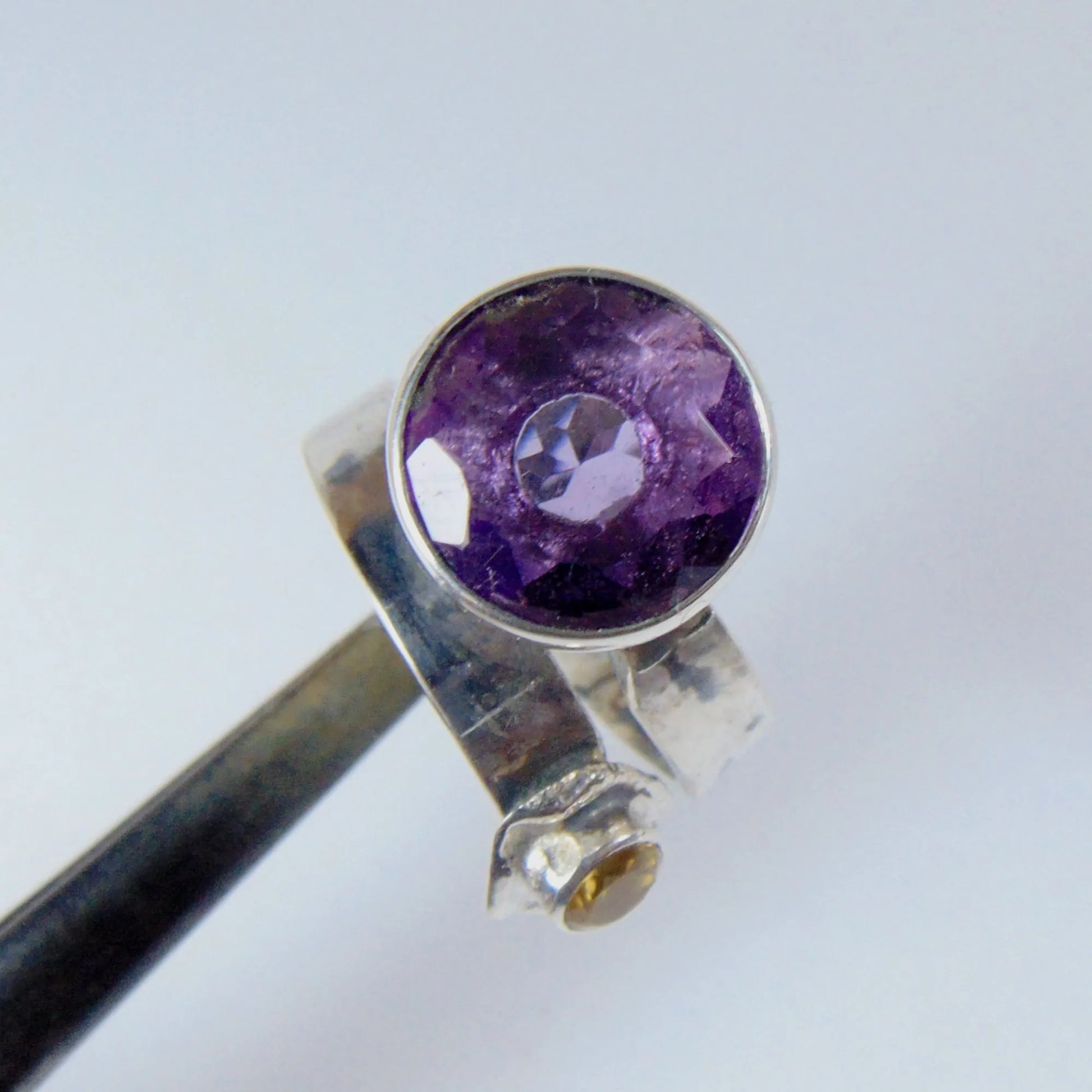 Pierścionek regulowany z ametystem i cytrynem - EPIR Art Jewellery&Gemstone