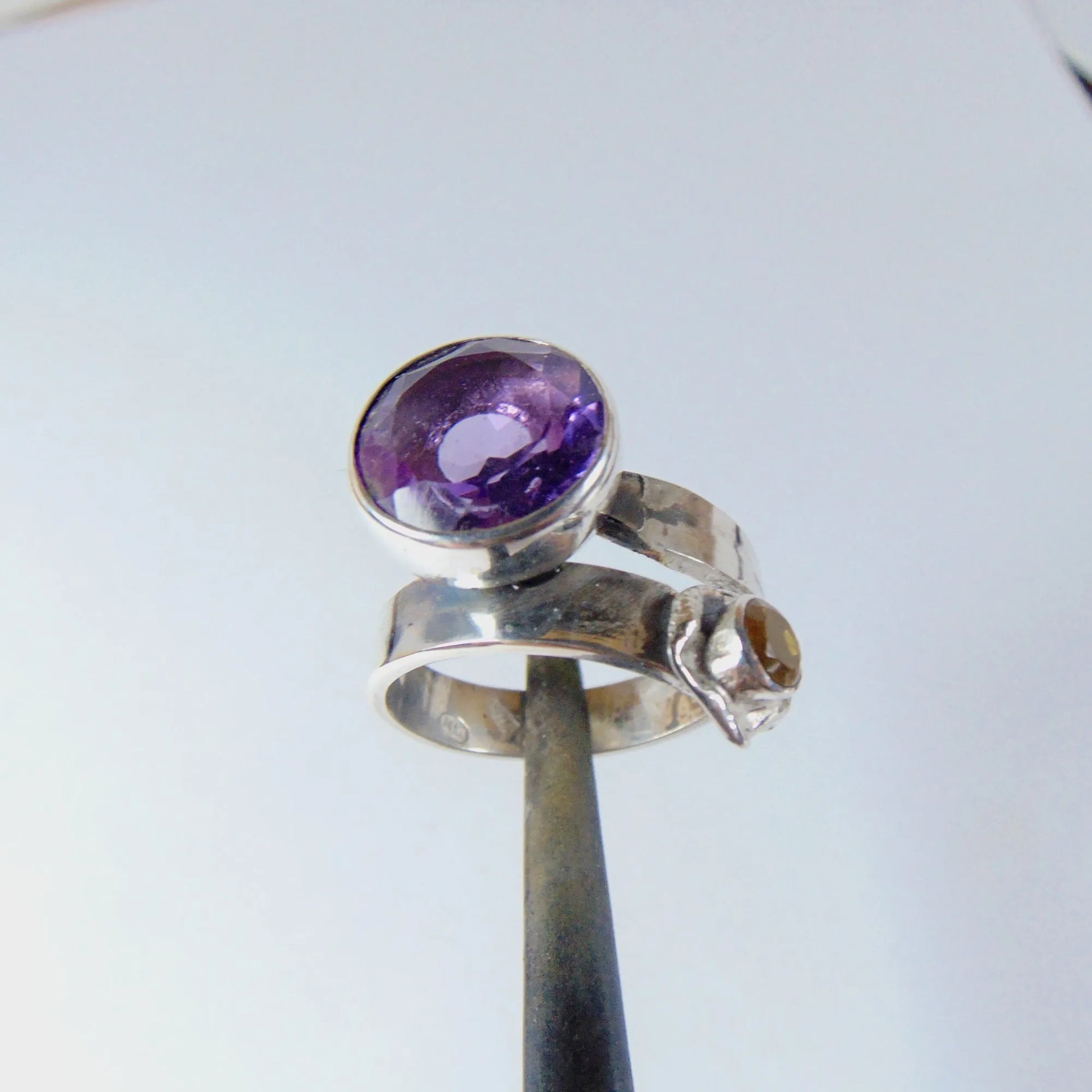 Pierścionek regulowany z ametystem i cytrynem - EPIR Art Jewellery&Gemstone