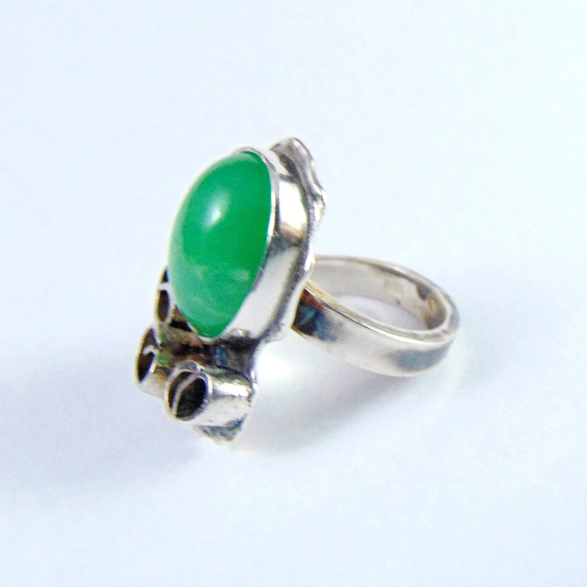 Pierścionek srebrny z chryzoprazem - EPIR Art Jewellery&Gemstone