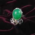 Pierścionek srebrny z chryzoprazem - EPIR Art Jewellery&Gemstone