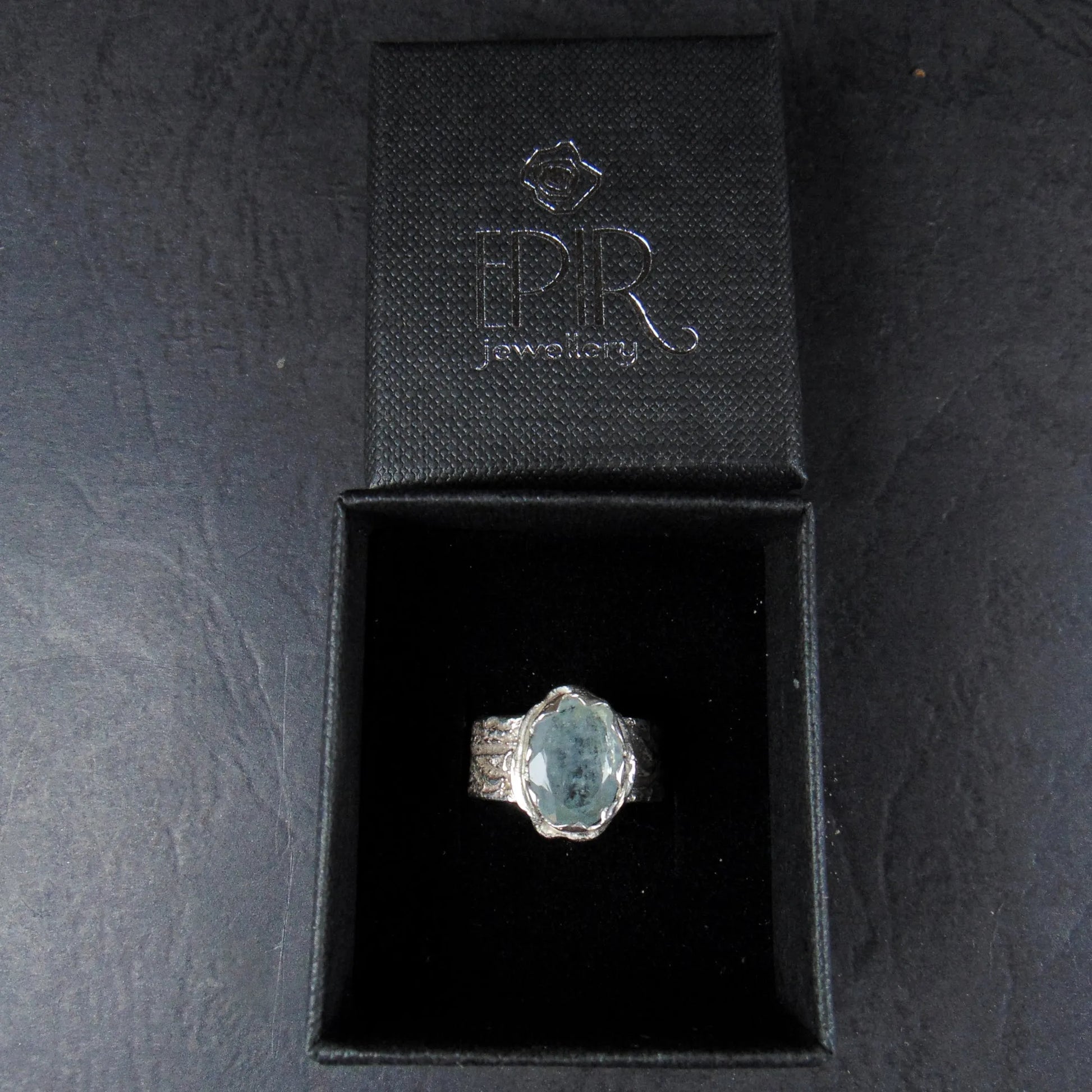Pierścionek z fasetowanym akwamarynem - EPIR Art Jewellery&Gemstone