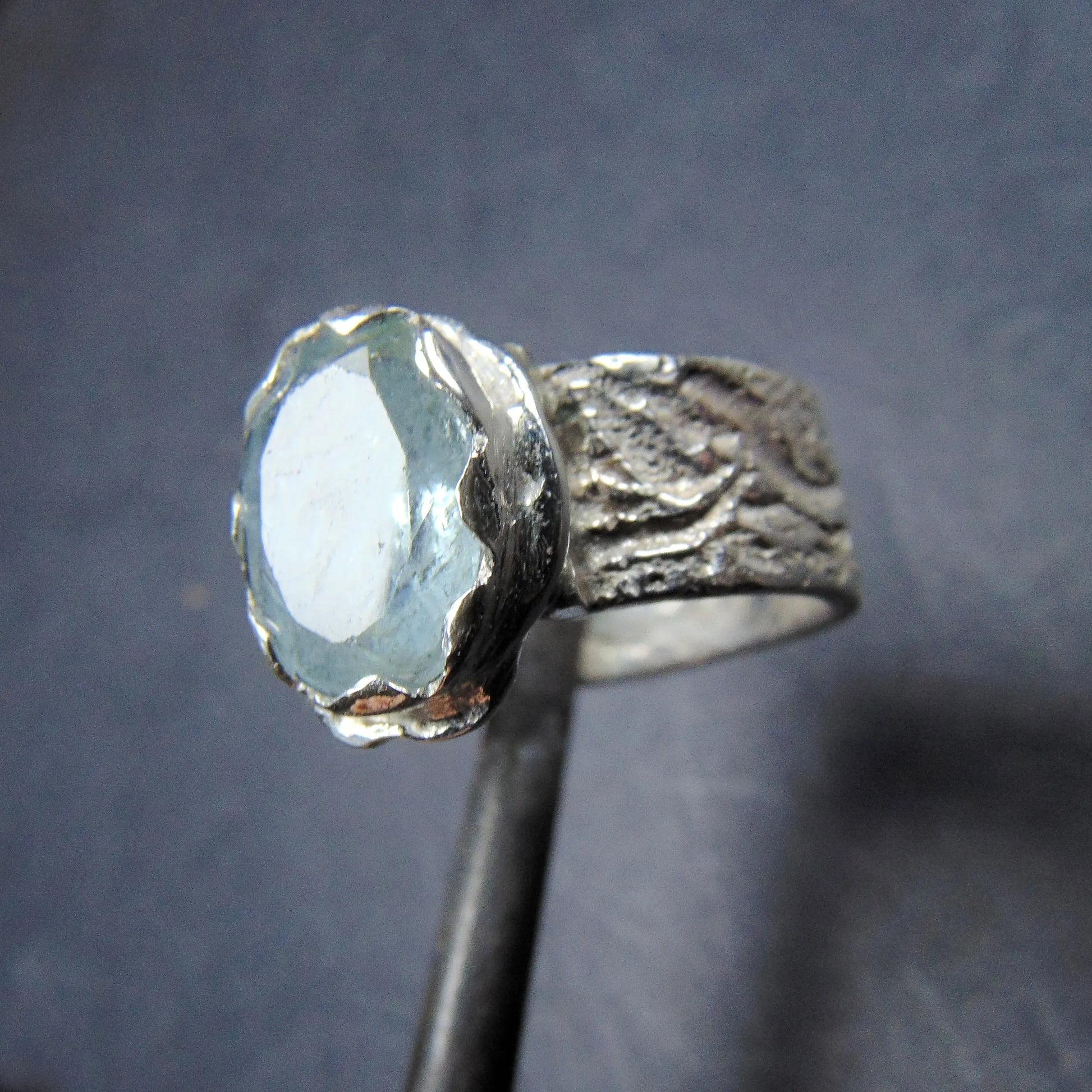 Pierścionek z fasetowanym akwamarynem - EPIR Art Jewellery&Gemstone