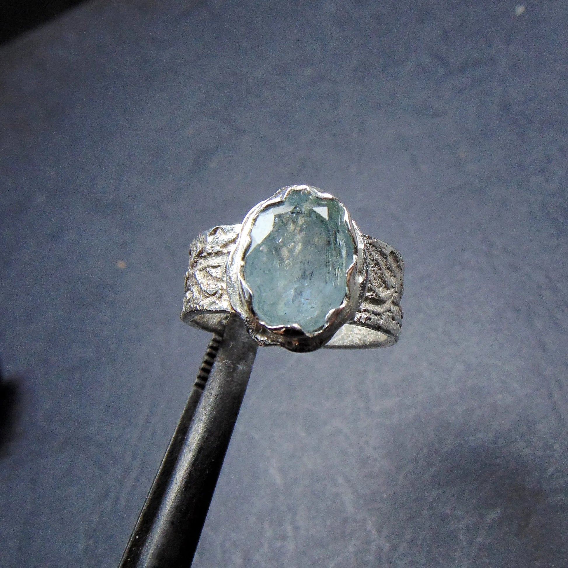 Pierścionek z fasetowanym akwamarynem - EPIR Art Jewellery&Gemstone