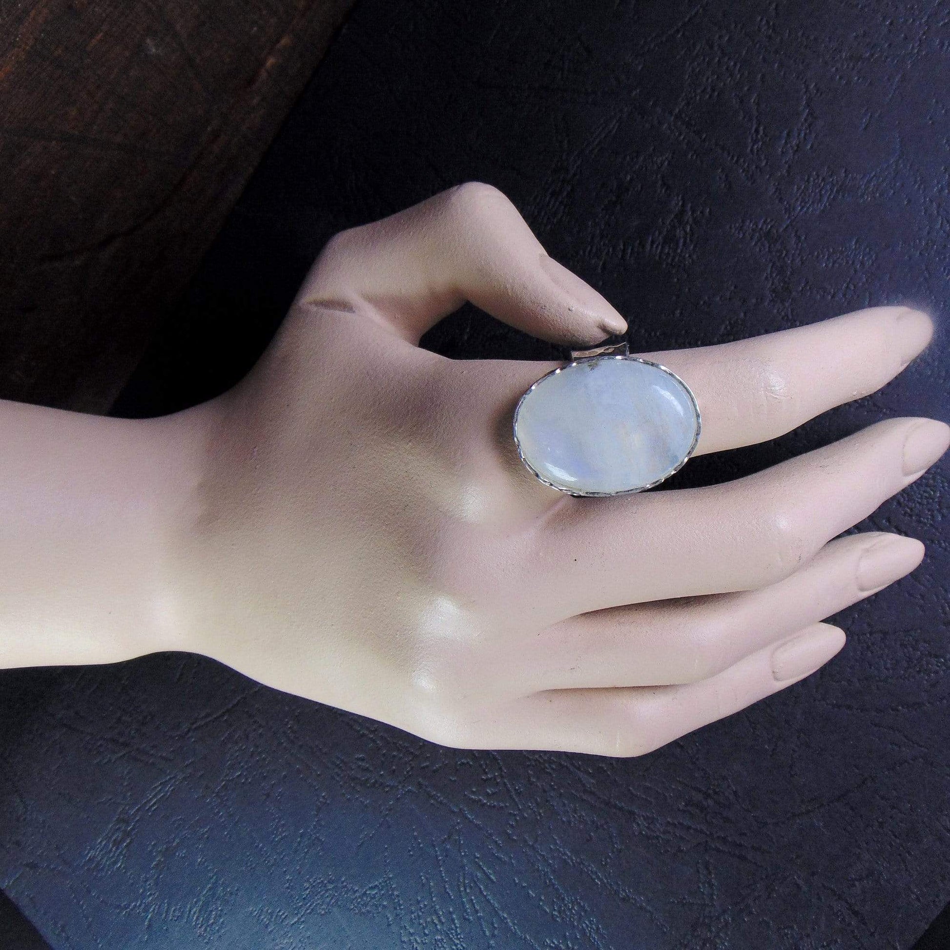 Pierścionek z okazałym kamieniem księżycowym EPIR Art Jewellery&Gemstone
