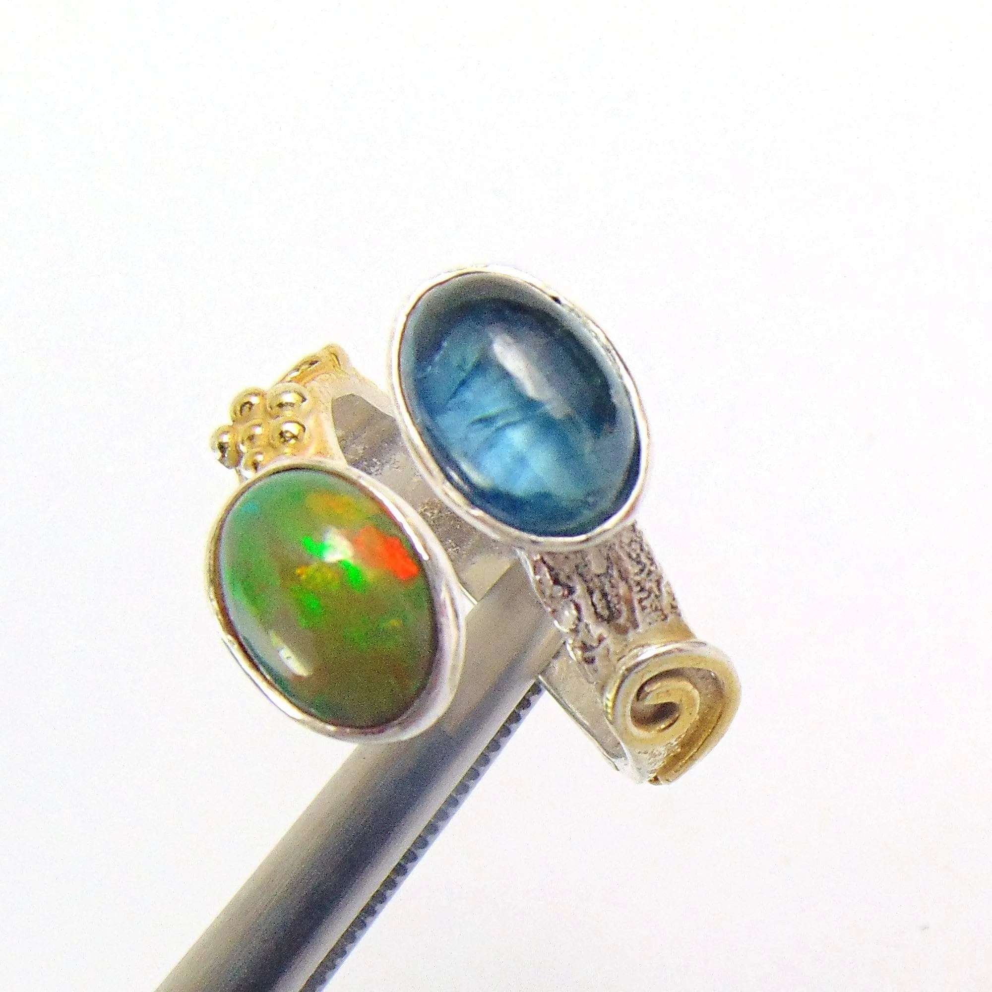 Pierścionek z opalem i kyanitem - EPIR Art Jewellery&Gemstone