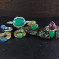 Pierścionek z rubinem i chryzoprazem - EPIR Art Jewellery&Gemstone