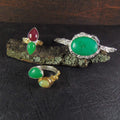 Pierścionek z rubinem i chryzoprazem - EPIR Art Jewellery&Gemstone