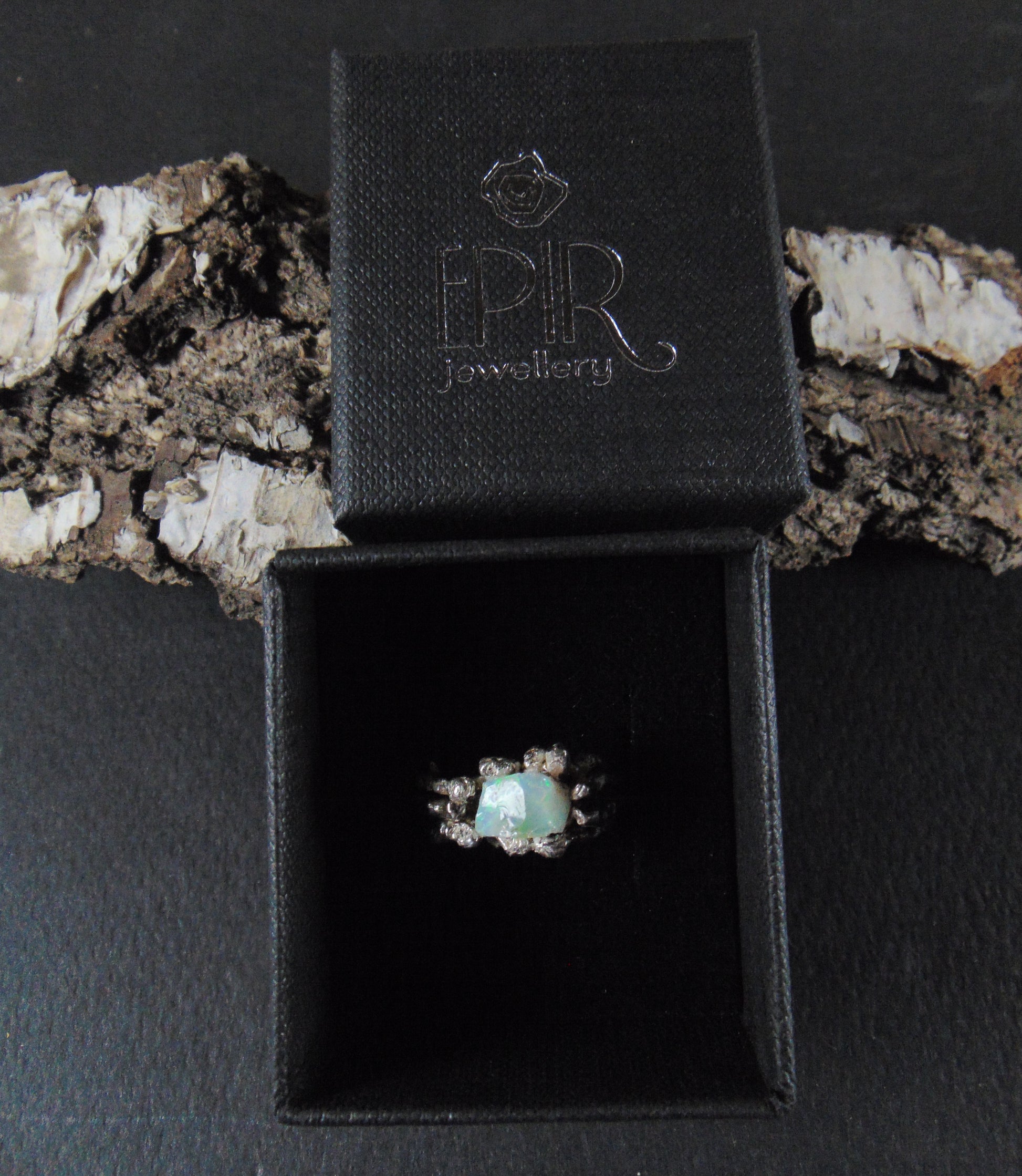 Pierścionek z serii" Gałązki" z opalem - EPIR Art Jewellery&Gemstone