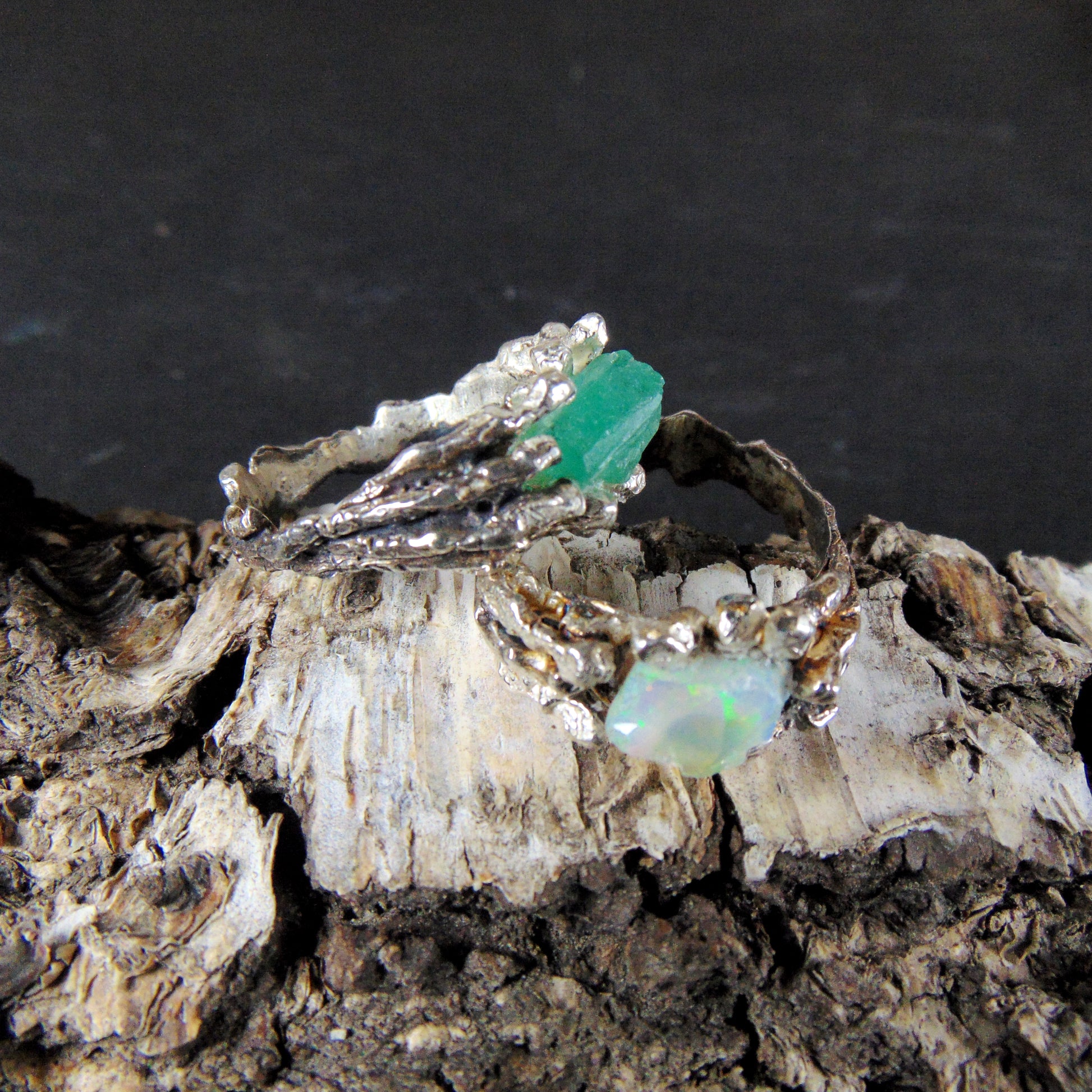 Pierścionek z serii" Gałązki" z opalem - EPIR Art Jewellery&Gemstone