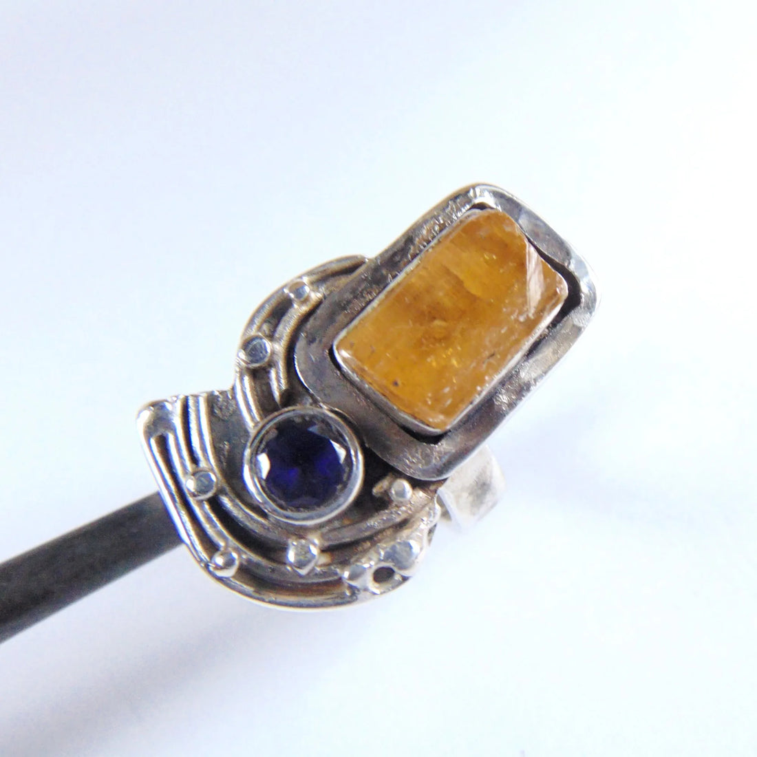 Pierścionek z topazem imperial i iolitem - EPIR Art Jewellery&Gemstone