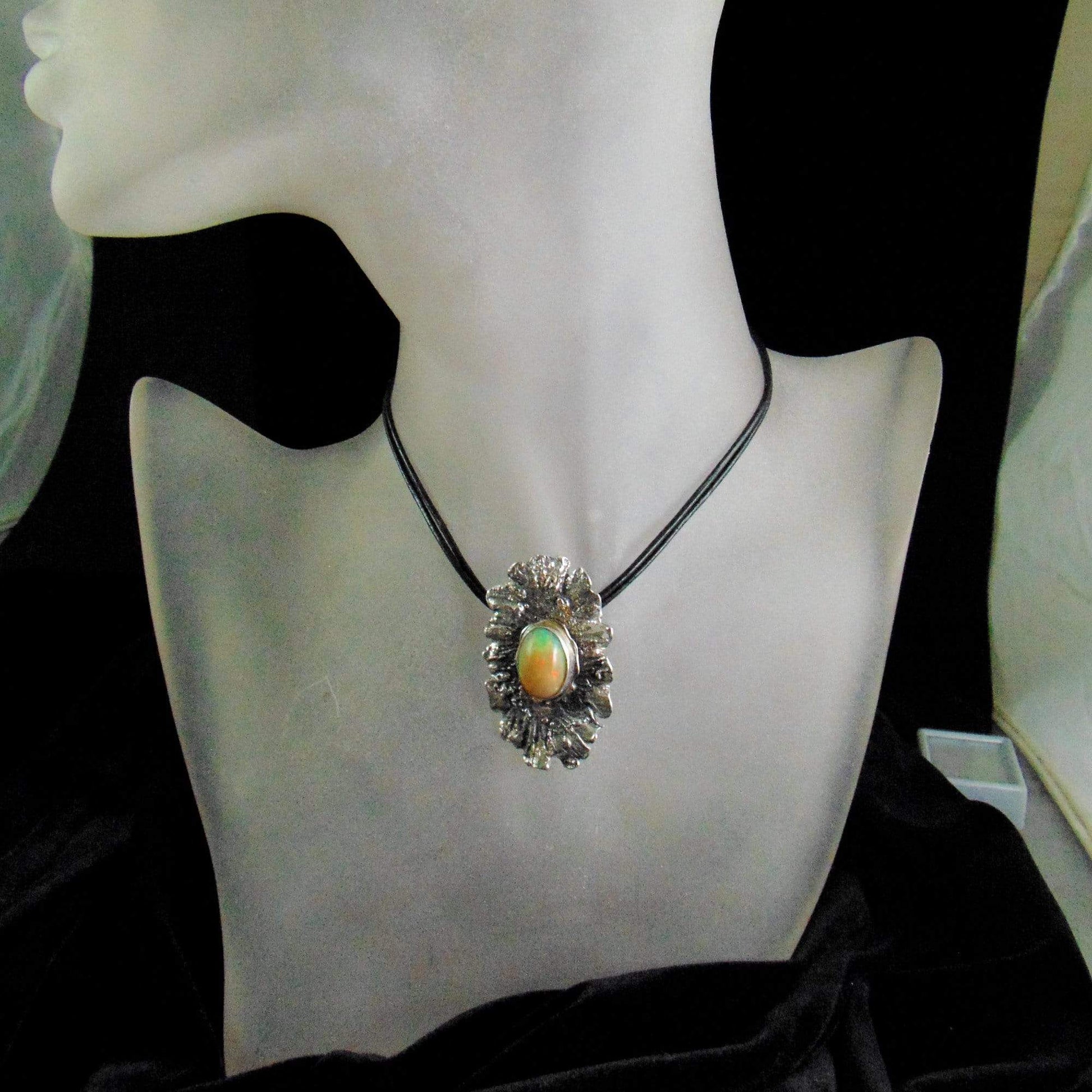 Pomarańczowy Opal - wisior EPIR Art Silver Jewellery wisior