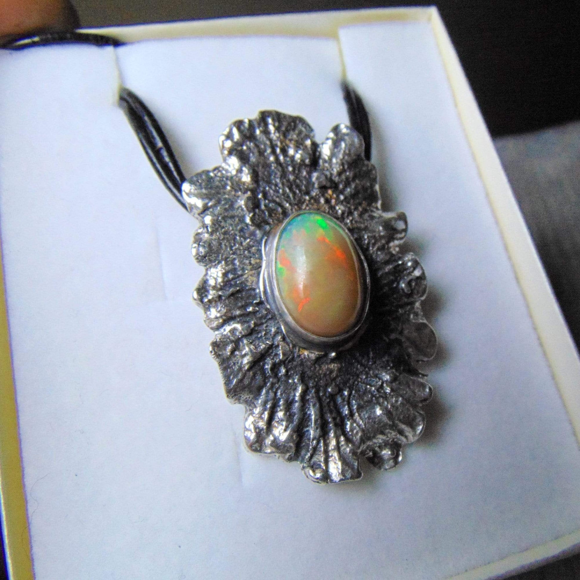 Pomarańczowy Opal - wisior EPIR Art Silver Jewellery wisior