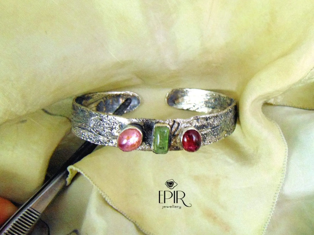 Srebrna bransoletka z turmalinami - EPIR Art Jewellery&Gemstone