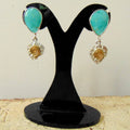 Srebrne kolczyki wiszące na sztyft z turkusami - EPIR Art Jewellery&Gemstone