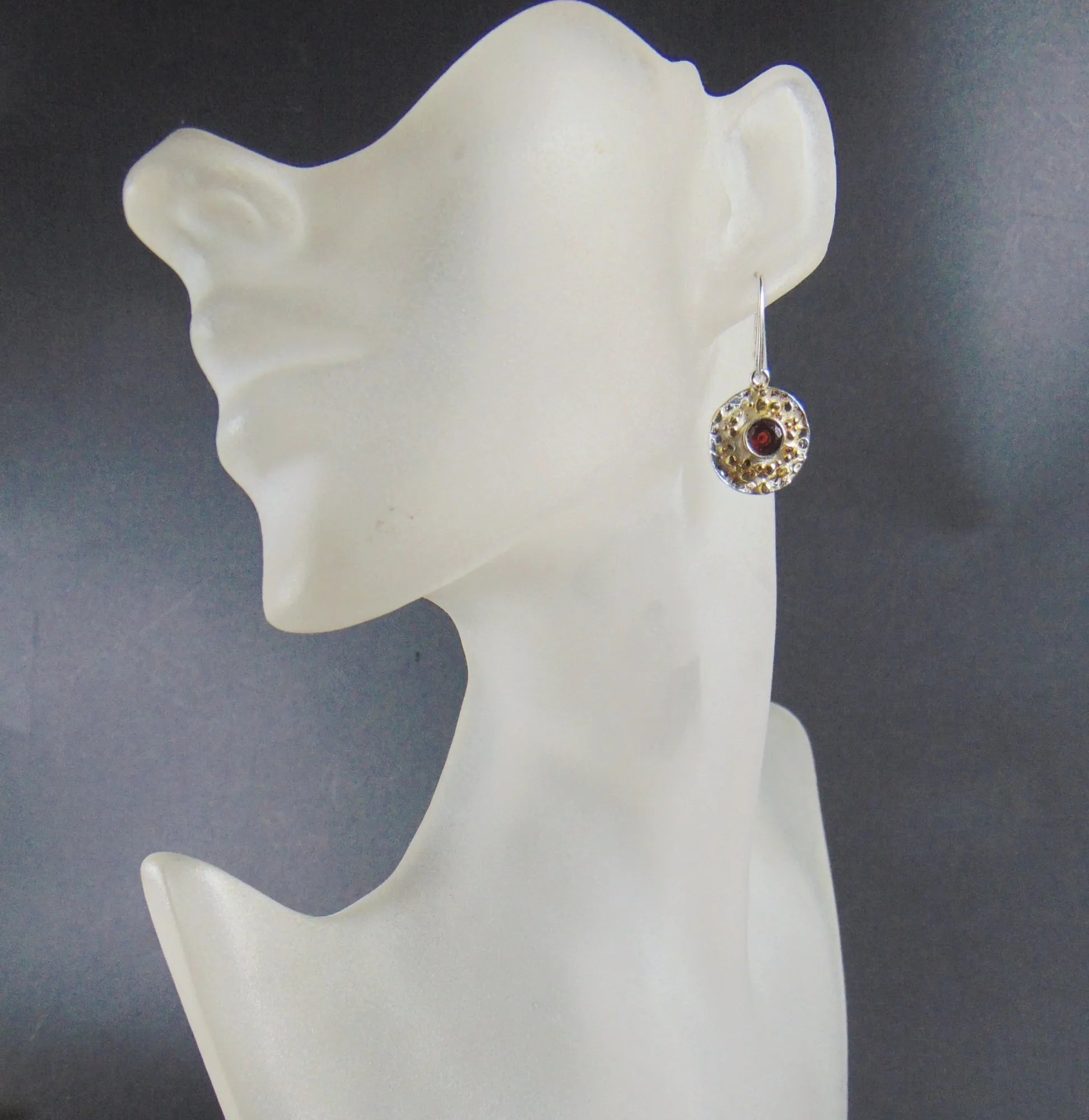 Srebrne kolczyki z granatami - EPIR Art Jewellery&Gemstone