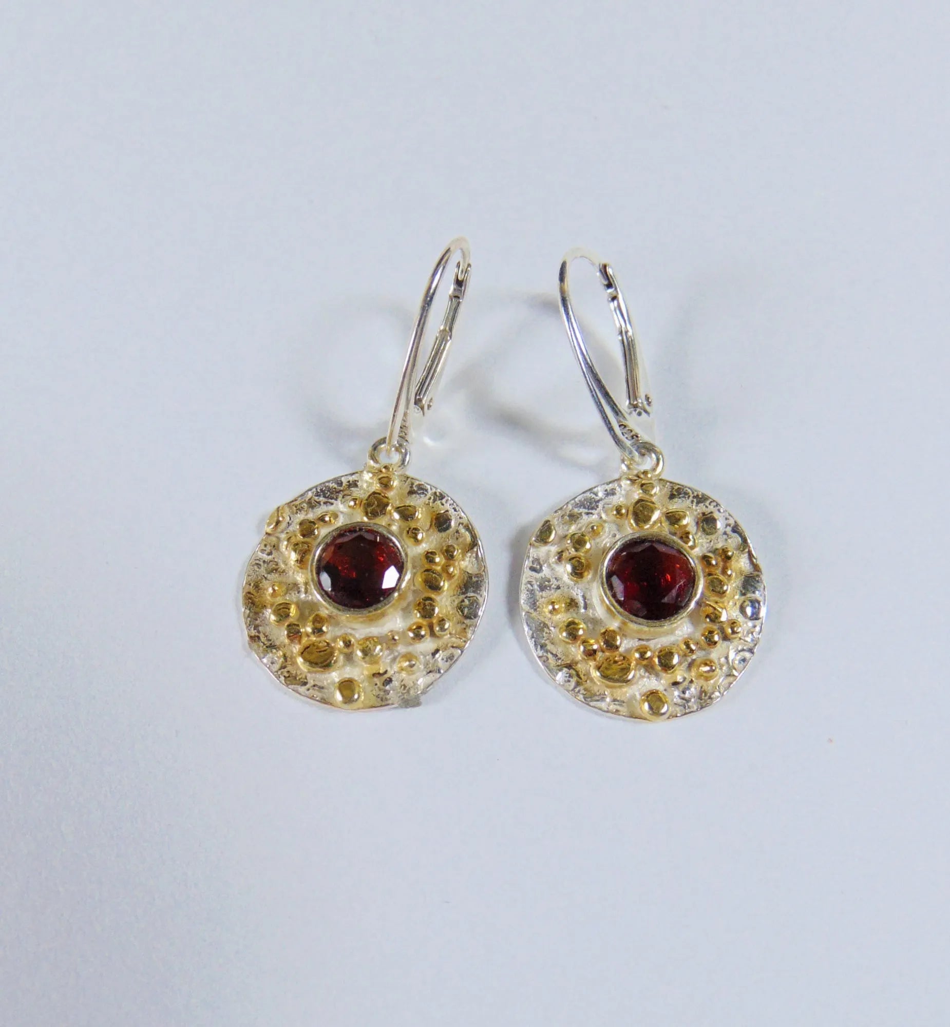 Srebrne kolczyki z granatami - EPIR Art Jewellery&Gemstone