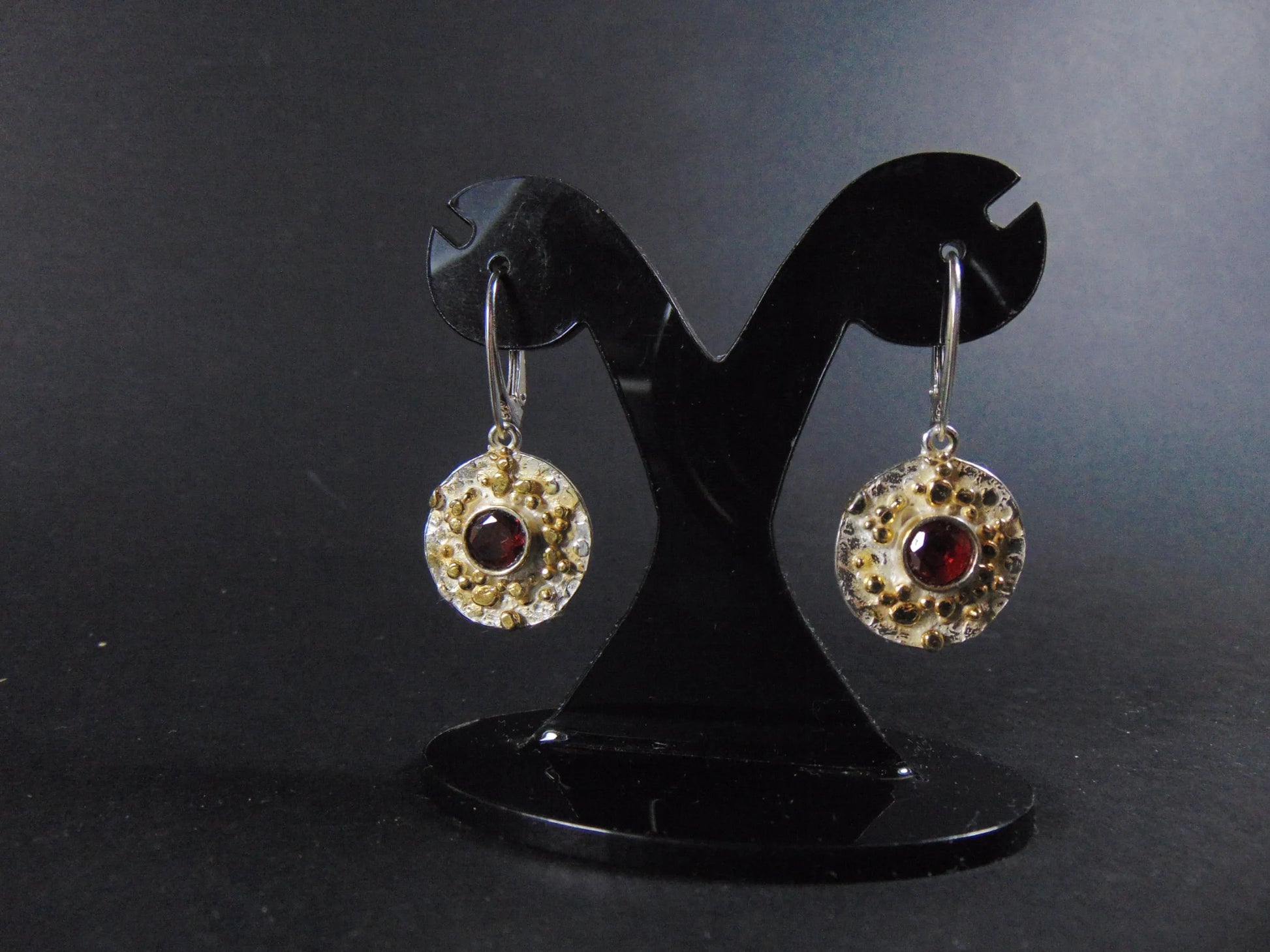 Srebrne kolczyki z granatami - EPIR Art Jewellery&Gemstone