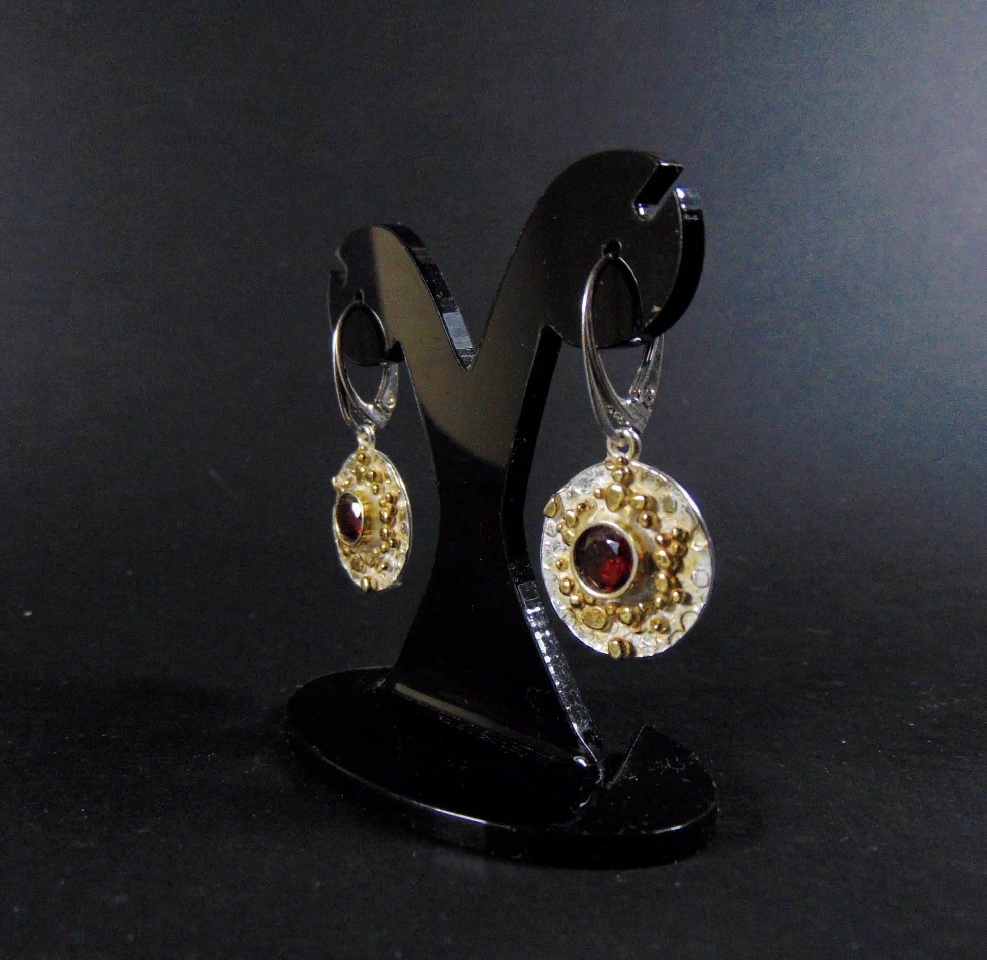 Srebrne kolczyki z granatami - EPIR Art Jewellery&Gemstone