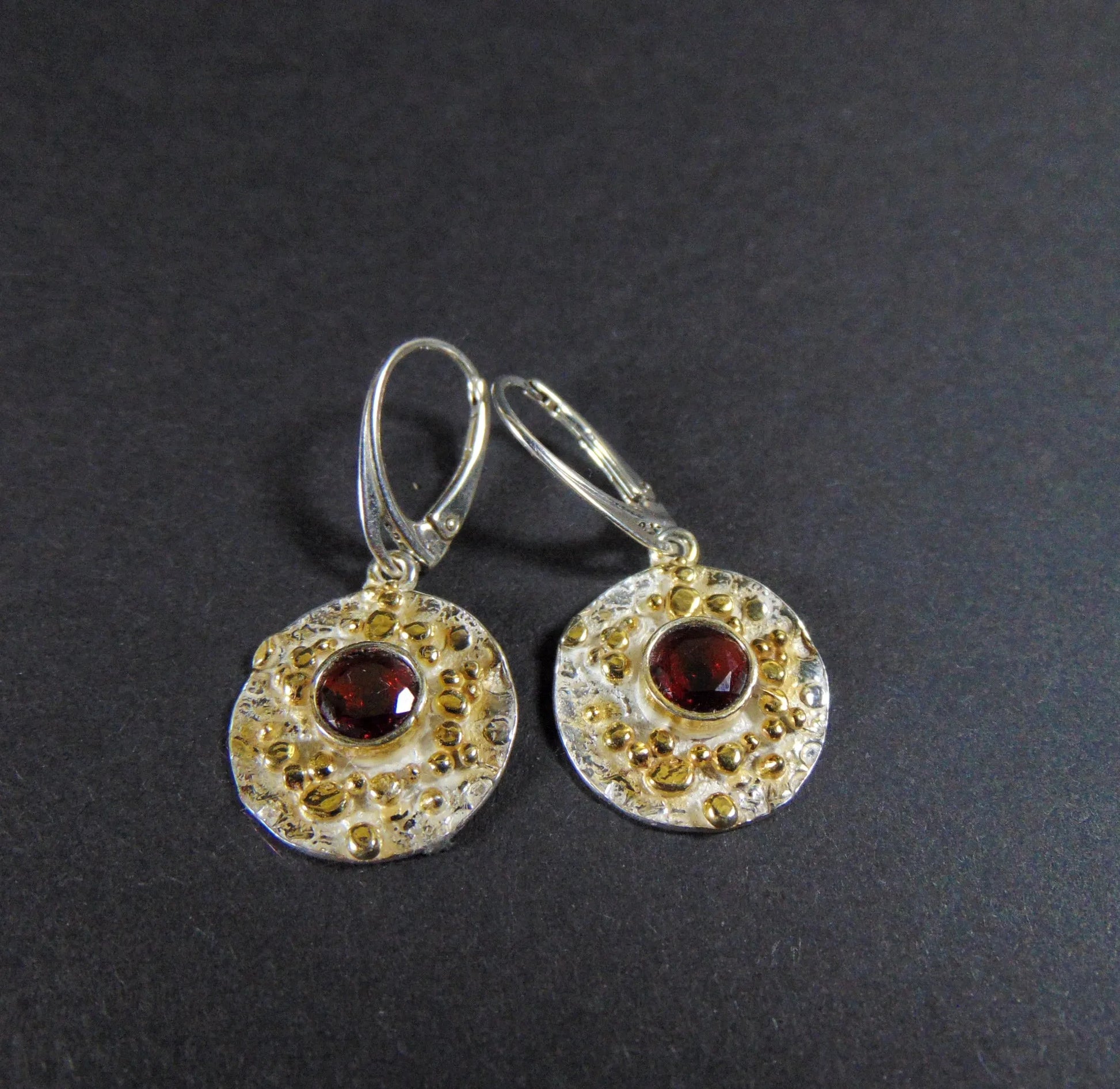 Srebrne kolczyki z granatami - EPIR Art Jewellery&Gemstone